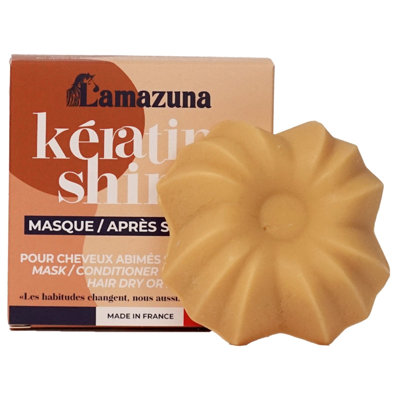Lamazuna - Masque & après-shampooing solide BIO kératine végétale 74ml
