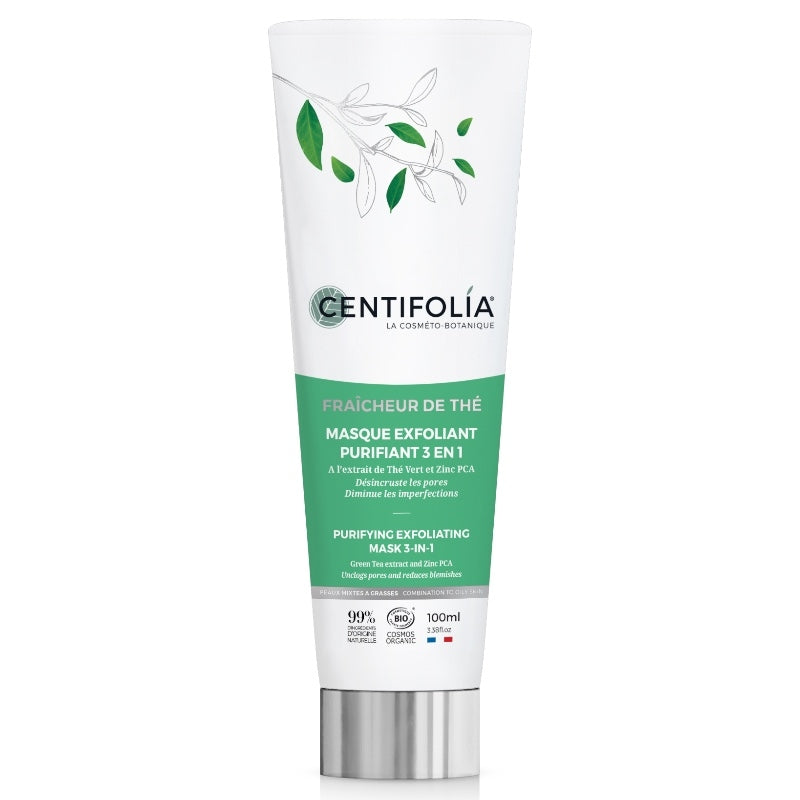 Centifolia - Masque au thé vert bio nettoyant, exfoliant et purifiant 100ml