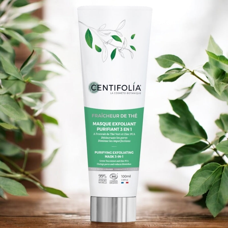 Centifolia - Masque au thé vert bio nettoyant, exfoliant et purifiant 100ml