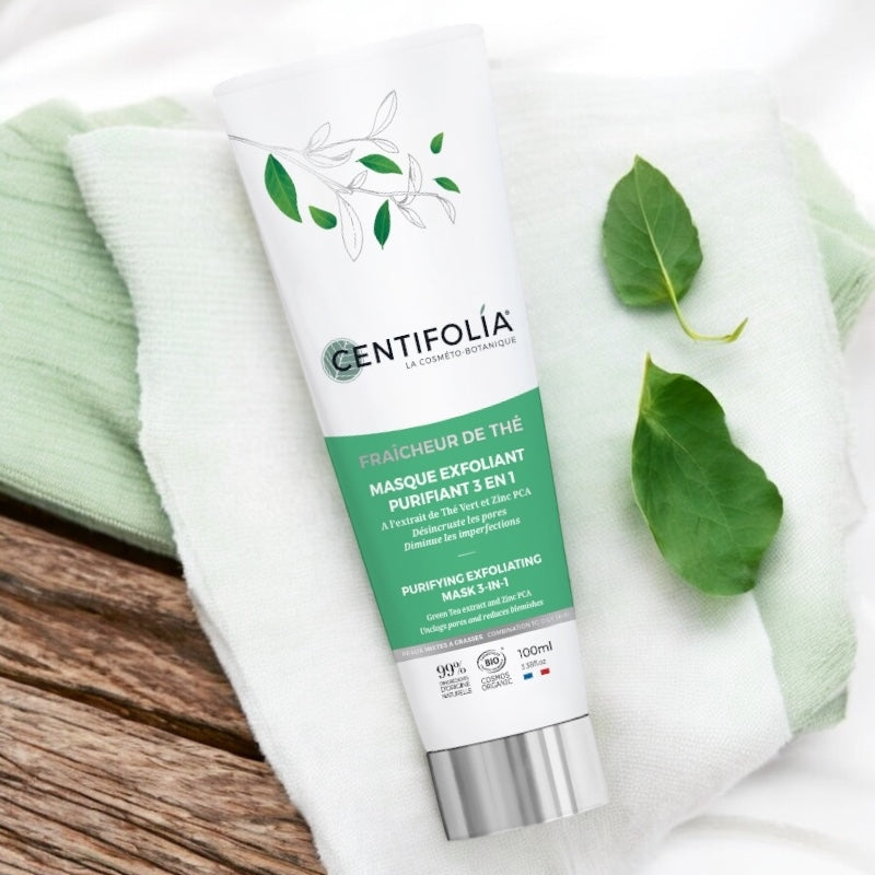 Centifolia - Masque au thé vert bio nettoyant, exfoliant et purifiant 100ml