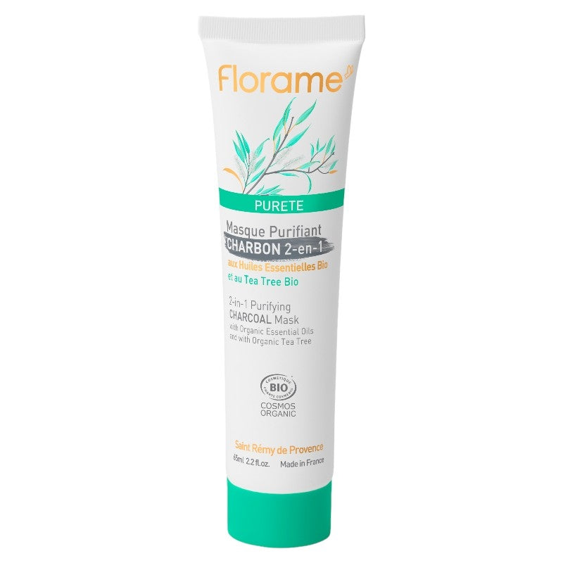 Florame - Reinigende 2-in-1 Maske Aktivkohle & Teebaum BIO 65ml