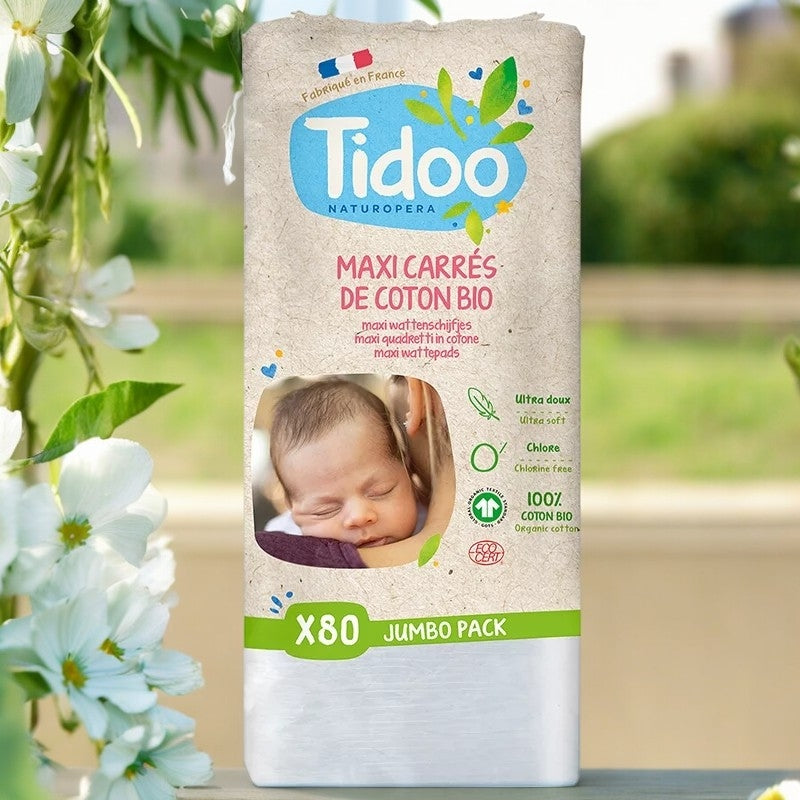 Maxi carrés de coton BIO 80 pièces