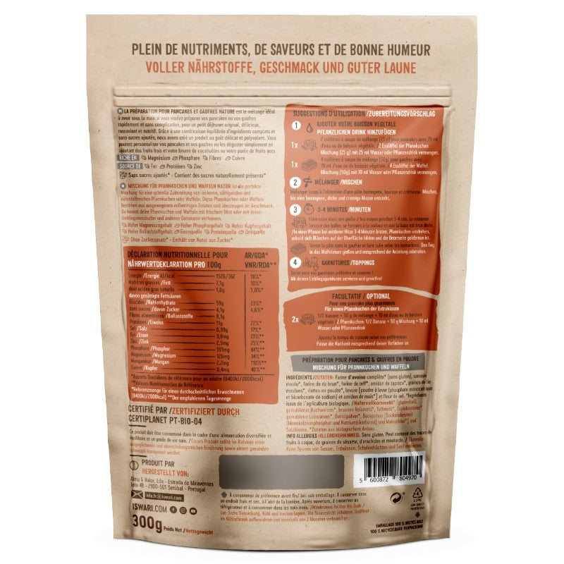 Iswari - Mélange pour pancakes & gaufres BIO 300g