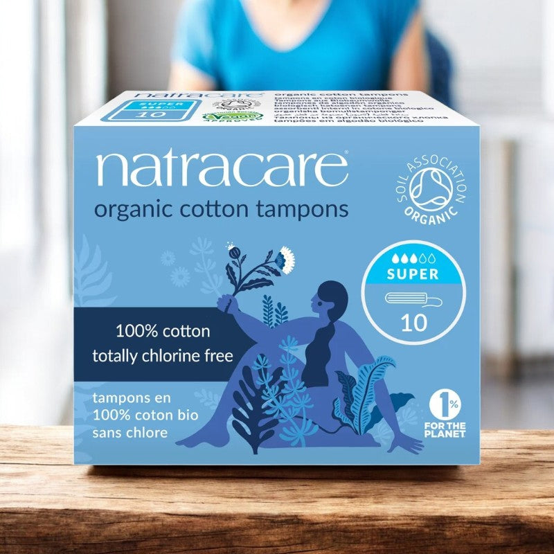 Mini Bio-Tampons ohne Applikator Super mittlere bis starke Blutung Natracare - 10 Stück