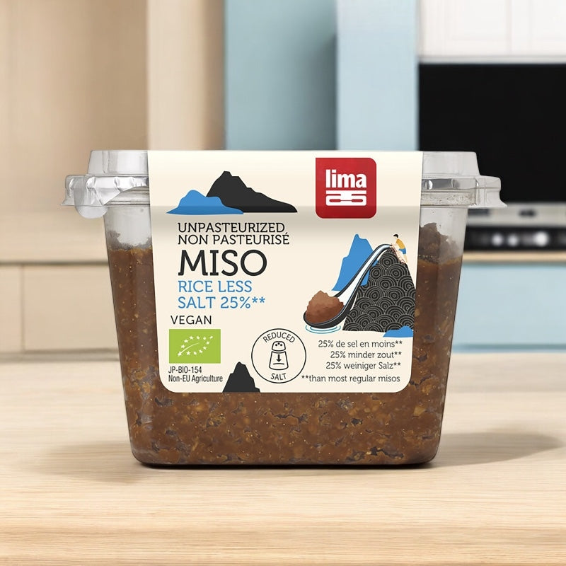 Lima - Miso de riz avec 25% de sel en moins non pasteurisé BIO 300g