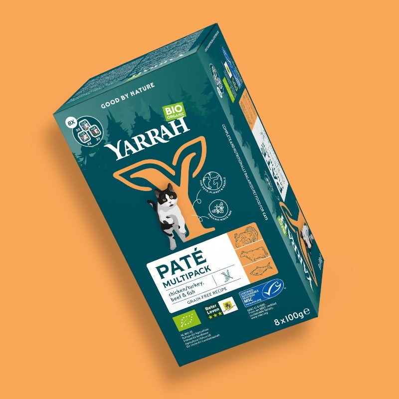 Multi Pack pâtés pour chat saumon, dinde & bœuf BIO