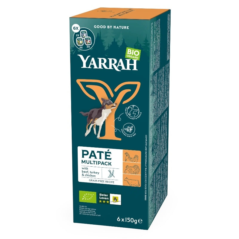Multi Pack pâtés pour chien dinde, poulet & bœuf BIO