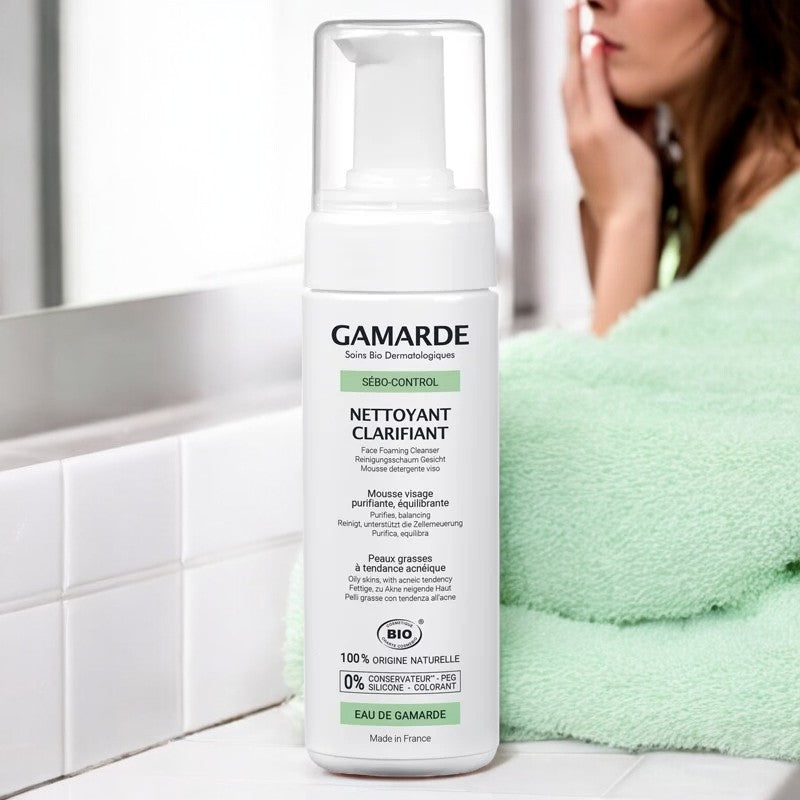 Gamarde - Nettoyant mousse clarifiant BIO - eau thermale - peaux grasses - 160ml