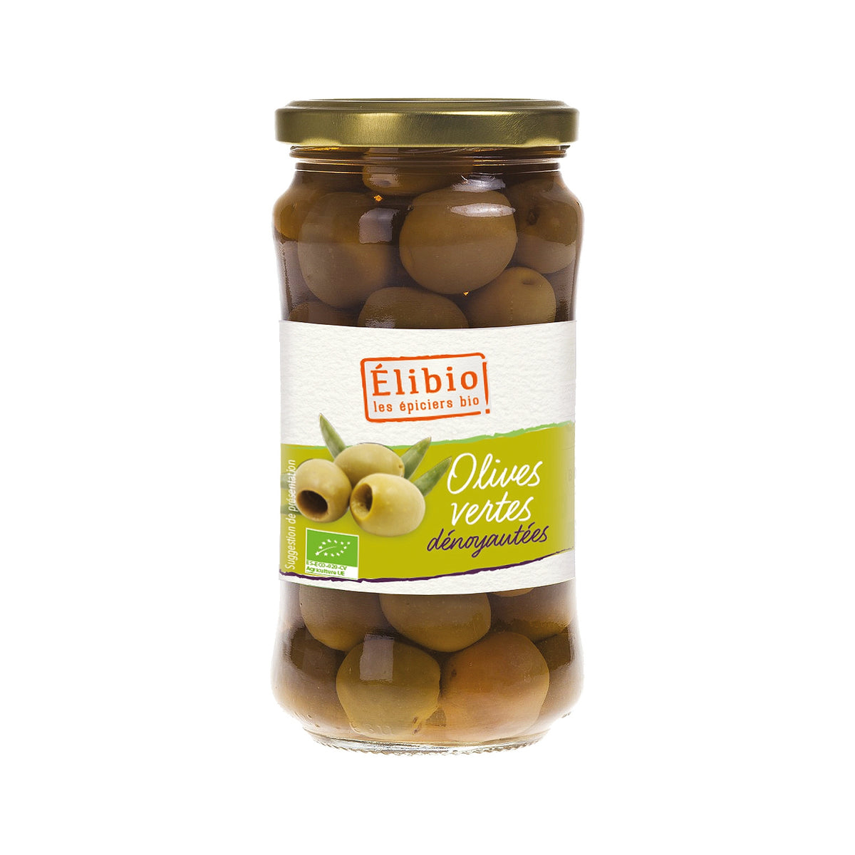 Elibio - Olives vertes dénoyautées BIO 350g