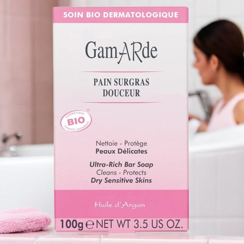 Gamarde - Rückfettende Seife Sanftheit BIO - Reinigungs- und Schutz - für empfindliche Haut - 100g