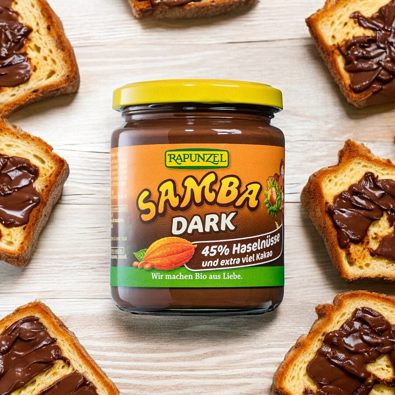 Samba Dunkler Bio-Haselnuss-Kakao-Aufstrich - 250 g - Rapunzel