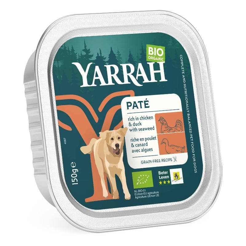 Pâté poulet & canard avec algues marines pour chien BIO