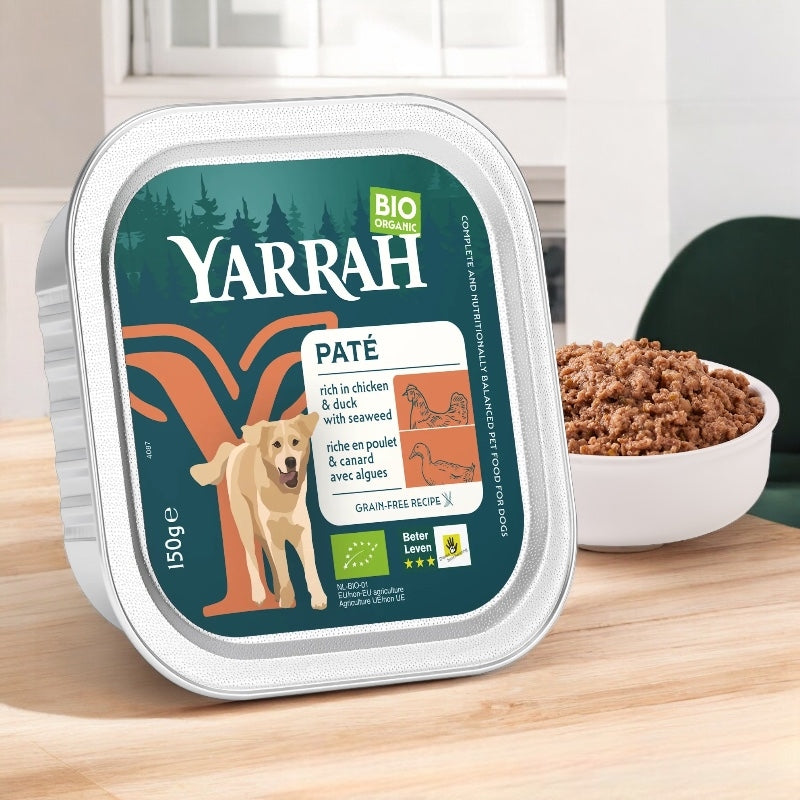 Pâté poulet & canard avec algues marines pour chien BIO