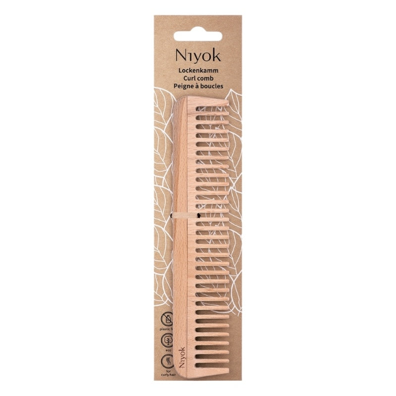 Peigne à boucles en bois