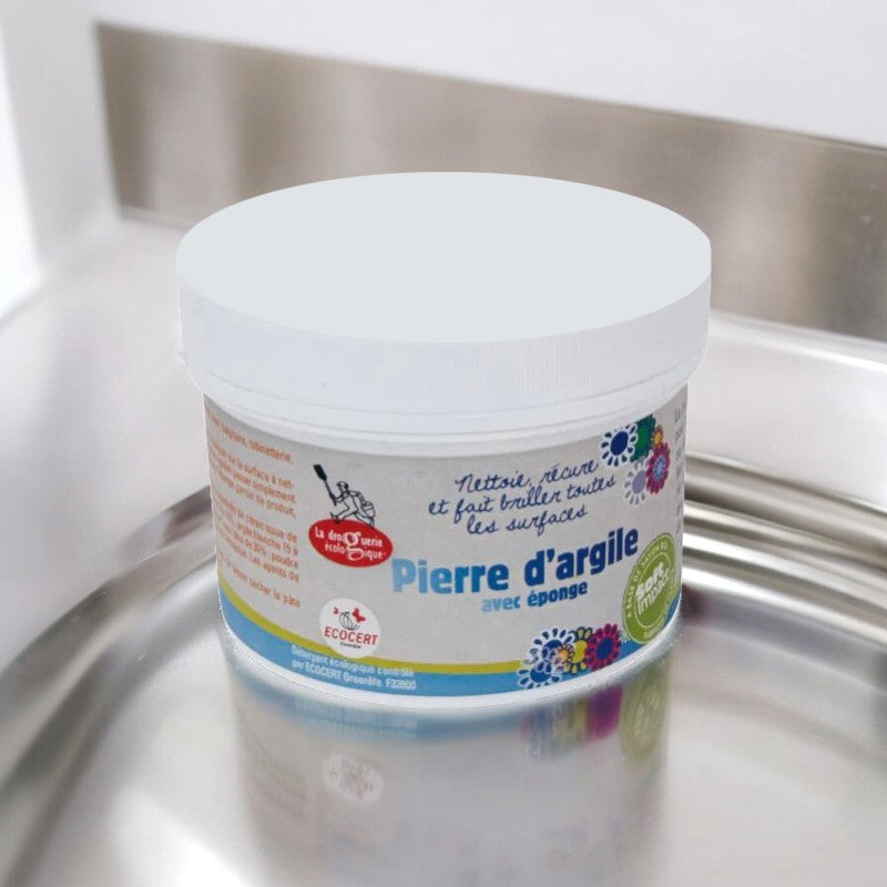 La Droguerie Écologique - Pierre d'argile avec éponge 500g