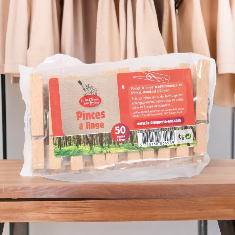 La Droguerie Écologique - Pinces à linge 50 pièces