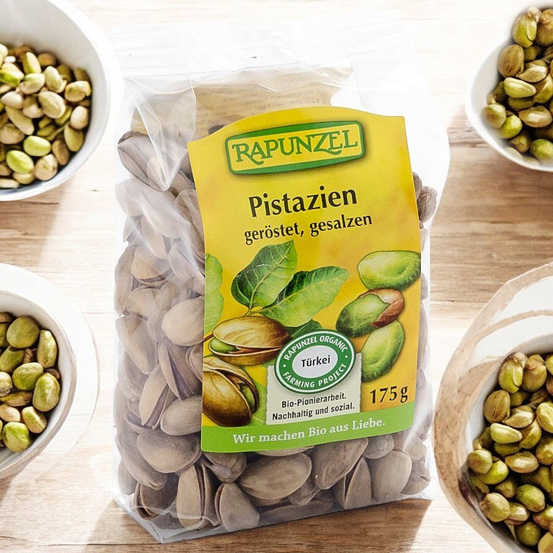 Bio-geröstete und gesalzene Pistazien in der Schale - 175 g - Rapunzel