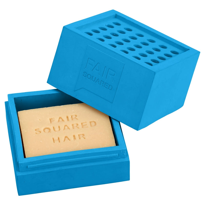 Fair Squared - Porte-savon en caoutchouc naturel bleu 1 pièce