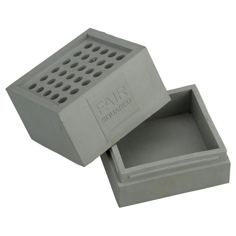Fair Squared - Porte-savon en caoutchouc naturel gris 1 pièce
