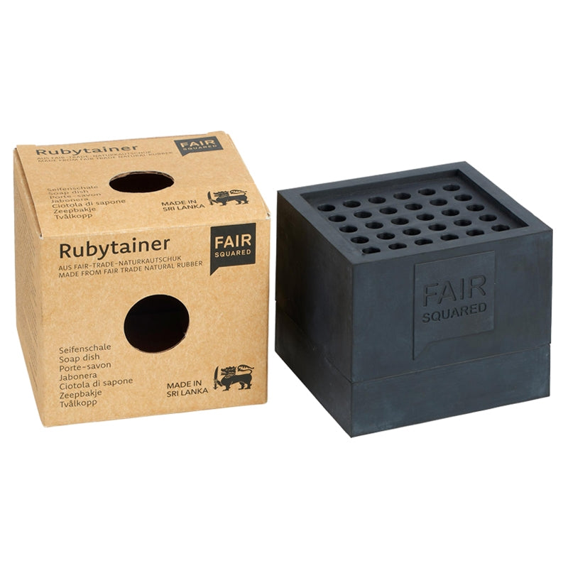 Fair Squared - Porte-savon en caoutchouc naturel noir 1 pièce