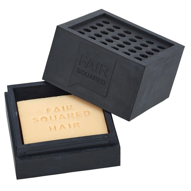 Fair Squared - Porte-savon en caoutchouc naturel noir 1 pièce
