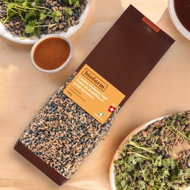 Biofarm - Bio-Linsen-Dinkel-Eintopf aus der Schweiz 500g