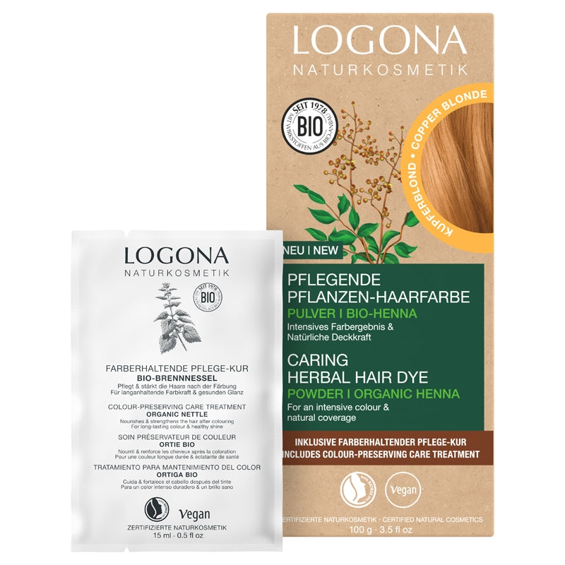 Logona - Poudre colorante végétale BIO blond cuivré 100g
