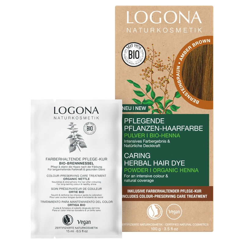 Logona - Poudre colorante végétale BIO brun ambré 100g