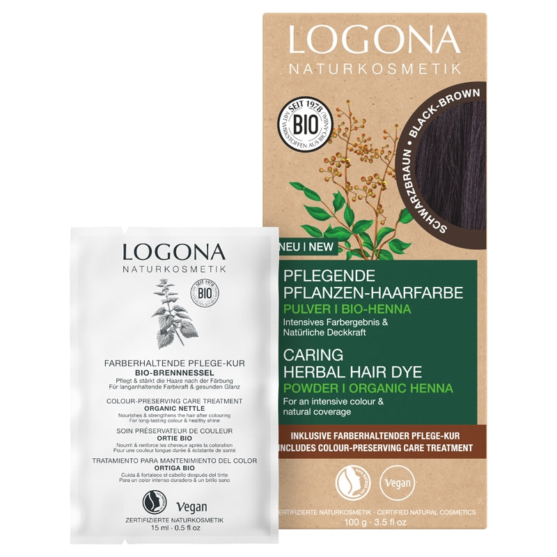 Logona - Poudre colorante végétale BIO brun noir 100g