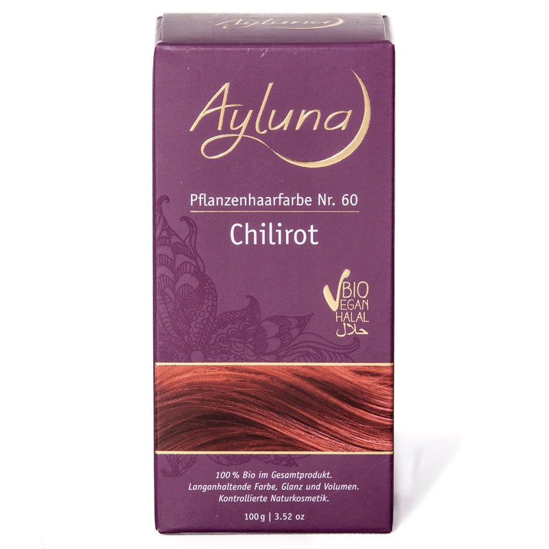 Ayluna - Poudre colorante végétale BIO N°60 rouge piment 100g