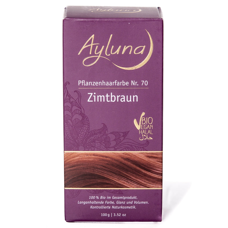Ayluna - Poudre colorante végétale BIO N°70 brun cannelle 100g