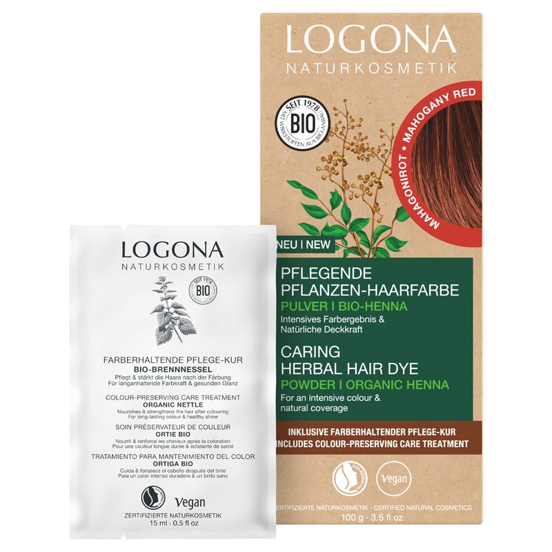 Logona - Poudre colorante végétale BIO rouge acajou 100g