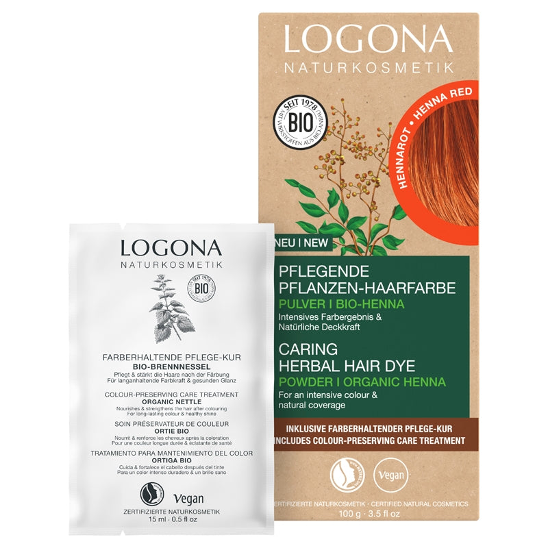 Logona - Poudre colorante végétale BIO rouge henné 100g