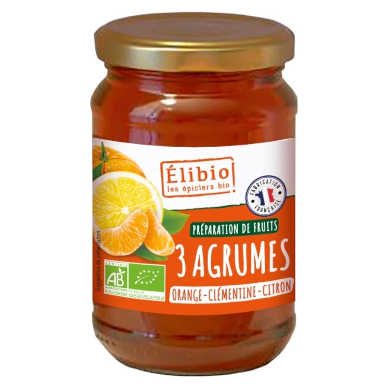 Elibio - Préparation d'orange, clémentine & citron BIO 340g