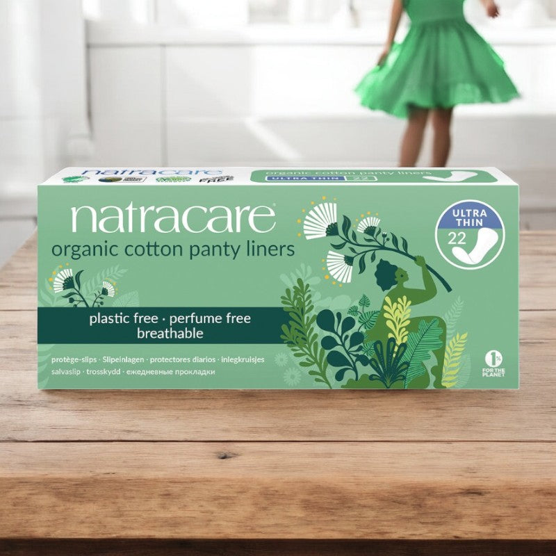 Protège-slips bio Ultra minces Natracare - coton GOTS, invisibles (22 pièces)
