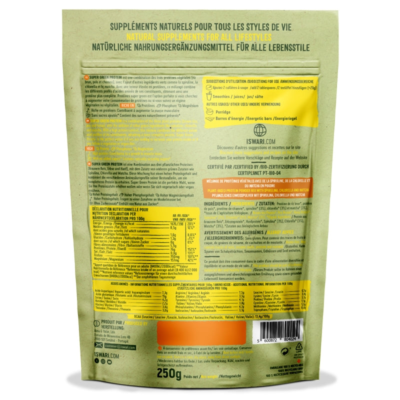 Iswari - Protéines super green BIO 250g