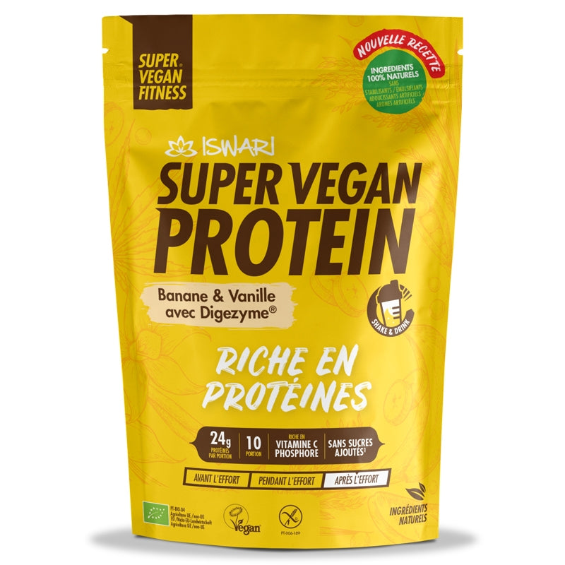 Iswari - Protéines super vegan banane vanille BIO 400g