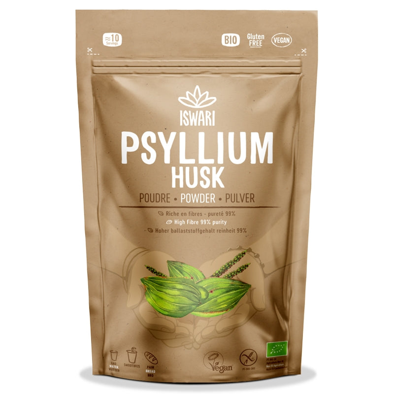 Iswari - Psyllium en poudre bio 125g - téguments de psyllium blond Iswari