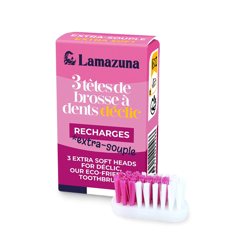 Lamazuna - Recharge 3 têtes de brosse à dents Extra Souple