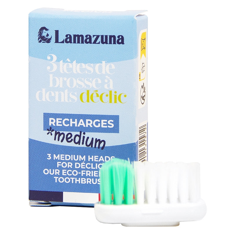 Lamazuna - Nachfüllpackung 3 Zahnbürstenköpfe Medium