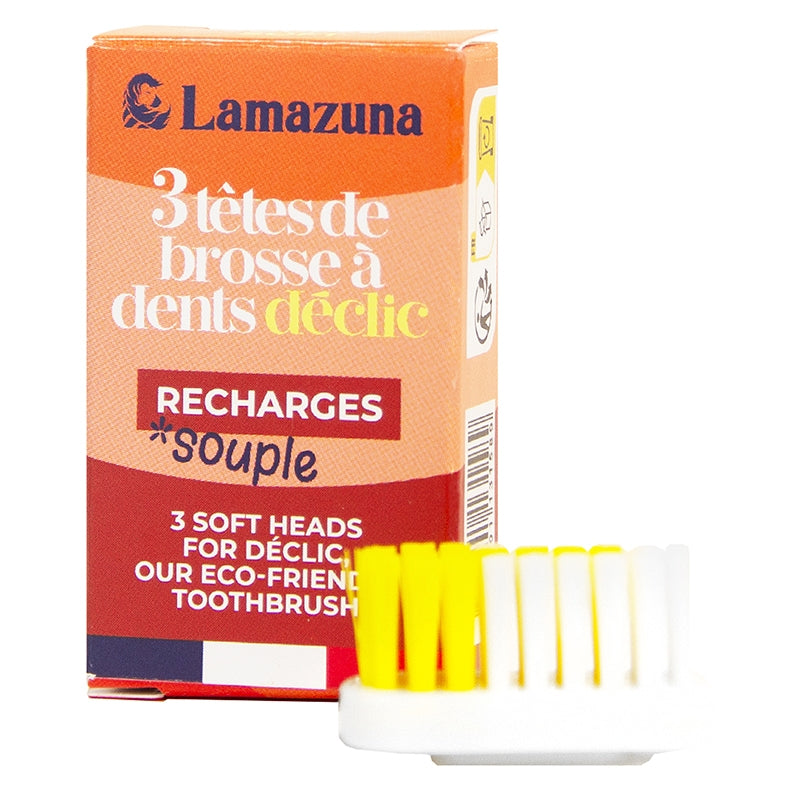 Lamazuna - Recharge 3 têtes de brosse à dents Souple