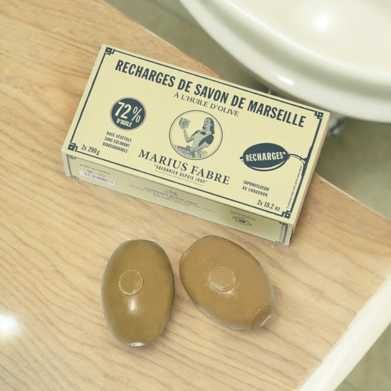 Recharge Savon de Marseille vert à fixer au mur