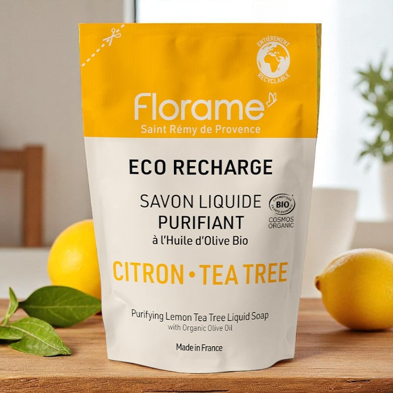 Florame - Recharge savon liquide BIO citron & tea tree 470ml