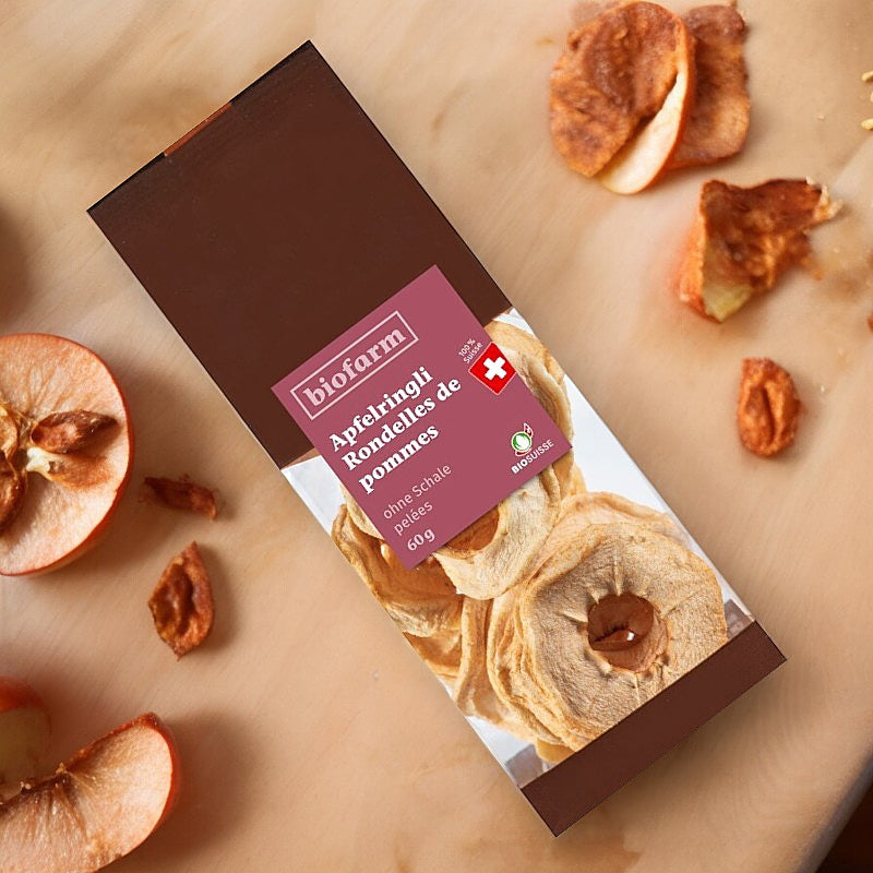 Biofarm - Rondelles de pommes pelées suisses BIO 60g