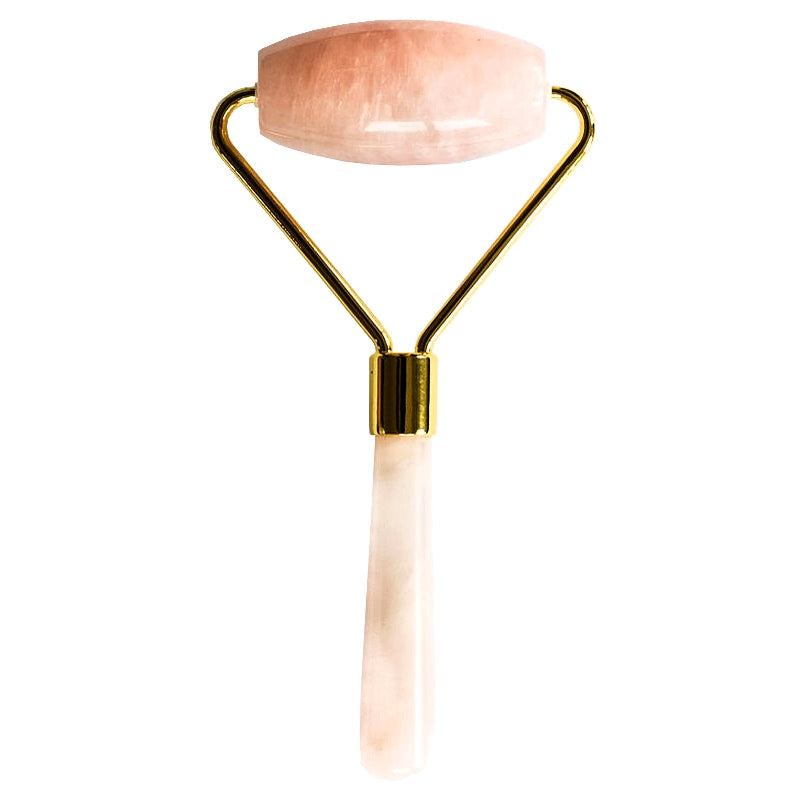 Einfacher Rosenquarz-Gesichtsmassageroller - Yù Beauty