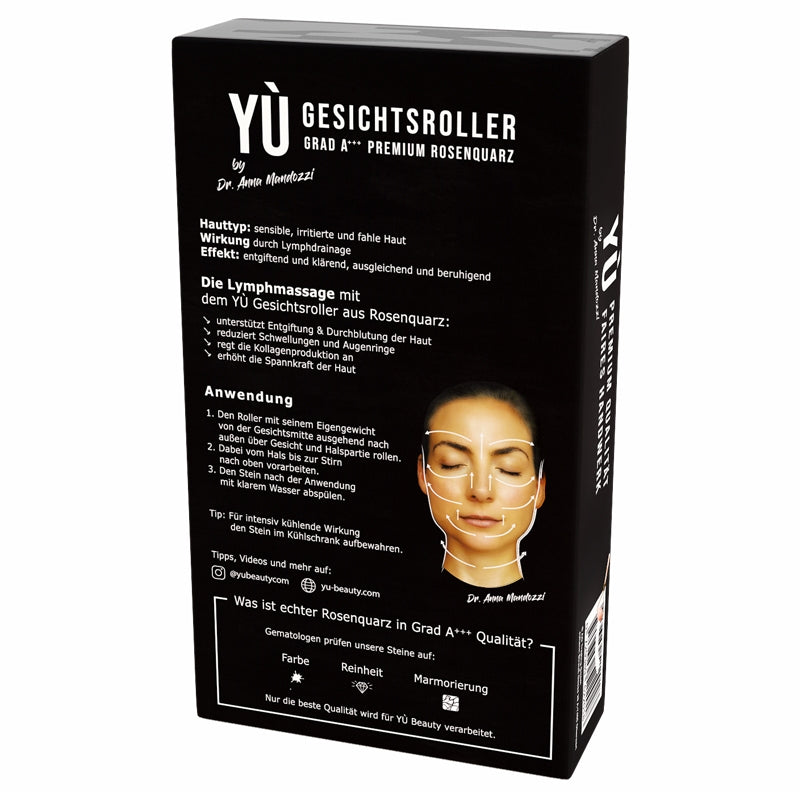 Rouleau de massage simple visage quartz rose