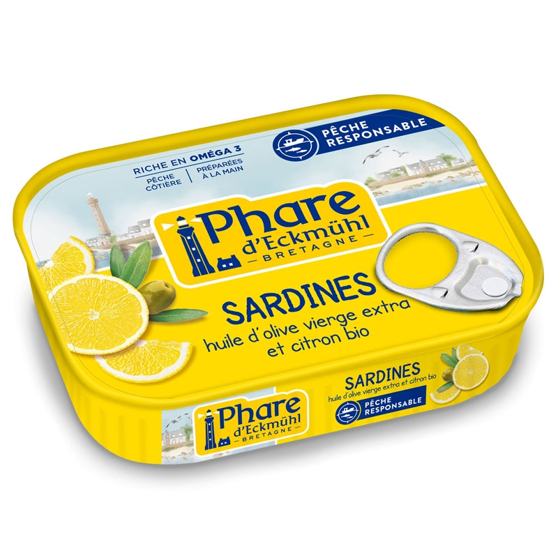 Sardines à l'huile d'olive & au citron BIO 135g