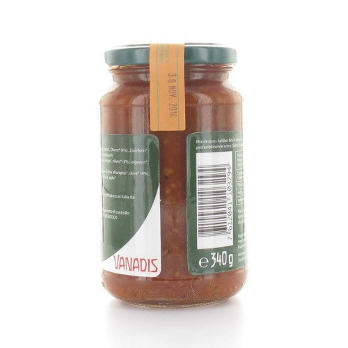 Bio-Tomatensauce mit Auberginen und Oliven - 340 g - Vanadis
