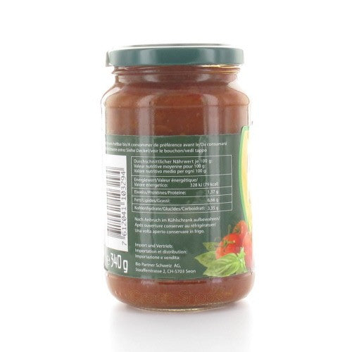 Bio-Tomatensauce mit Auberginen und Oliven - 340 g - Vanadis