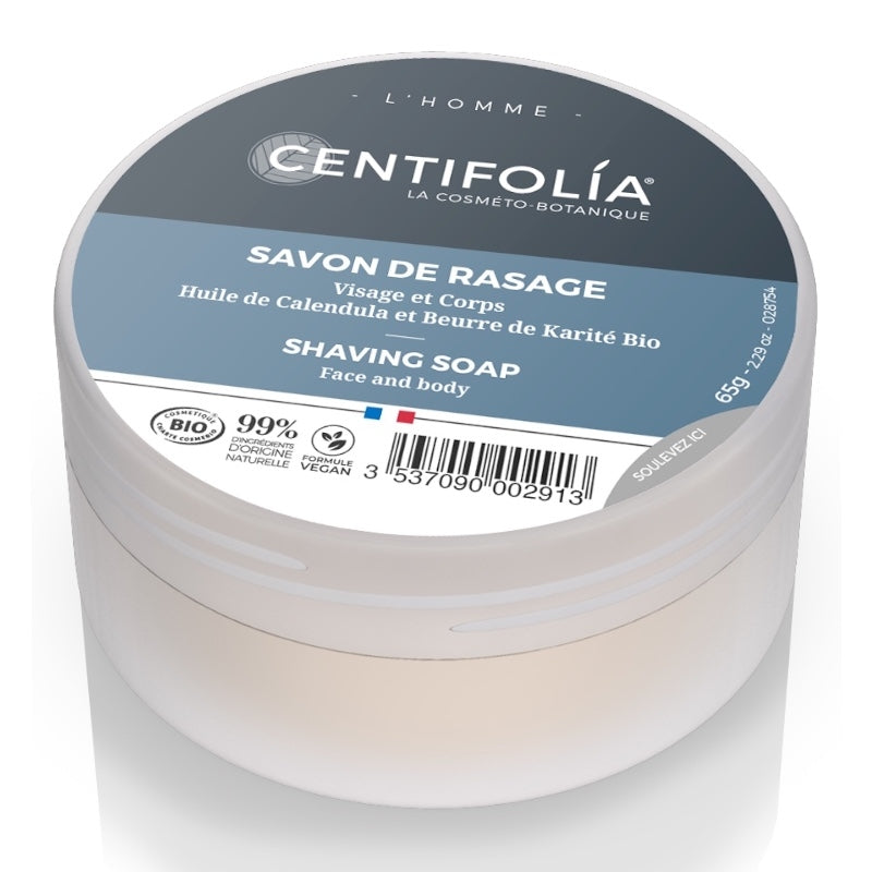 Centifolia - Savon à barbe homme en boîte BIO calendula & karité 65g